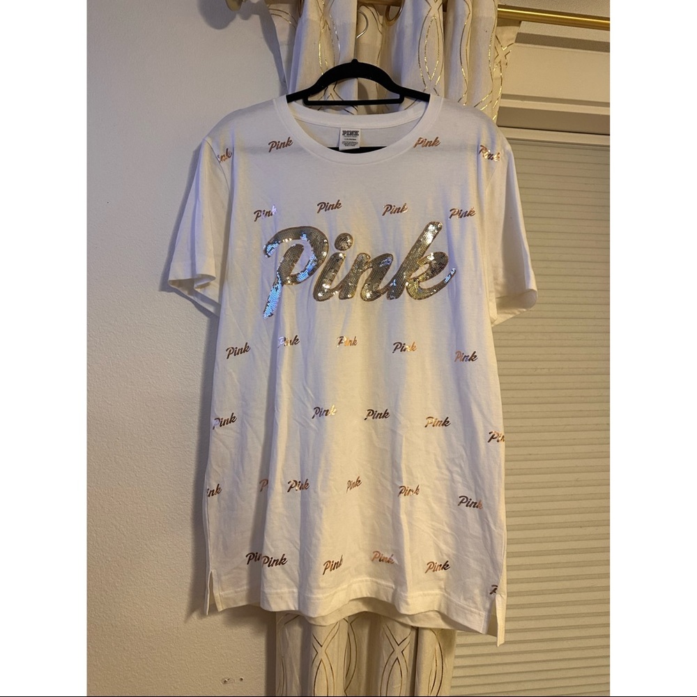 PINK Sequin Campus T-Shirt